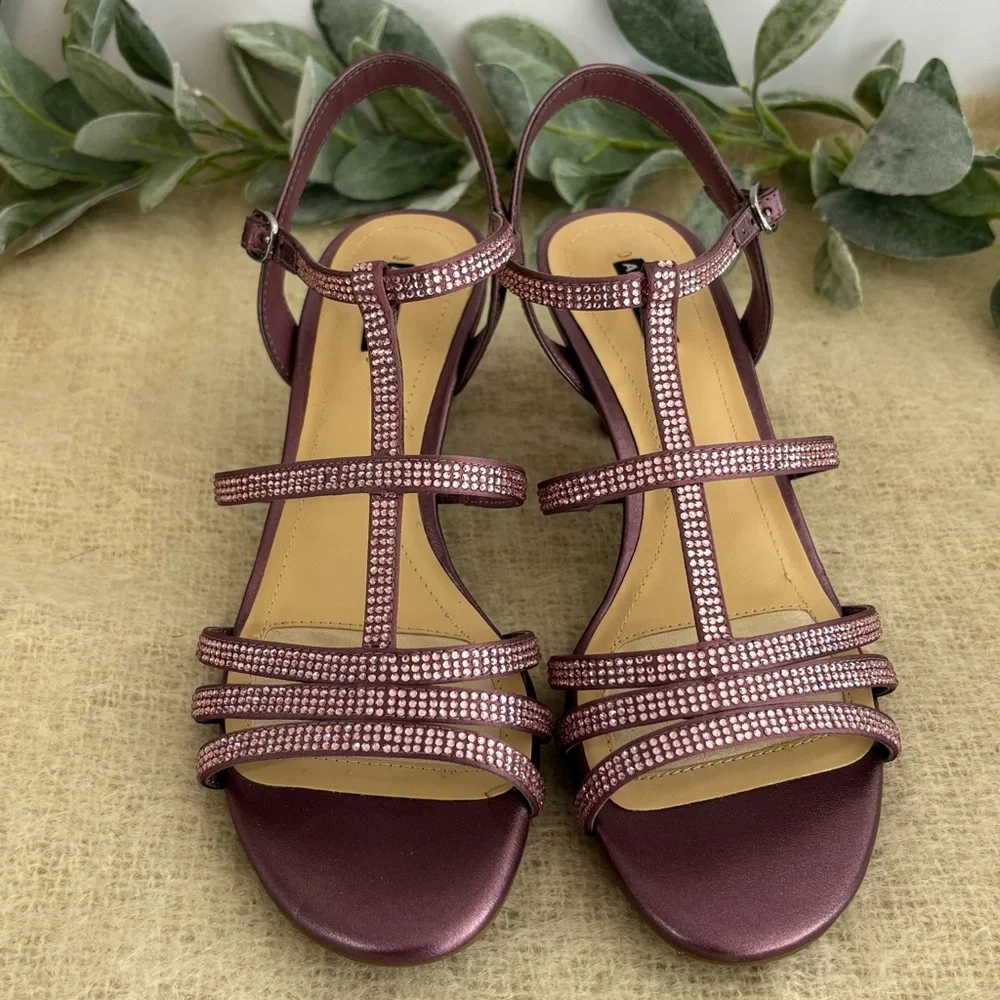 Alex Marie Liaa purple T strap formal bells women 7 M rhinestone Dusty Marsha - Picture 4 of 8